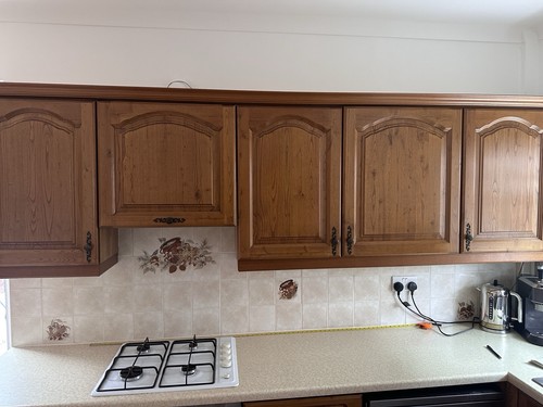 Kitchen oak wall units doors - kitchen,
