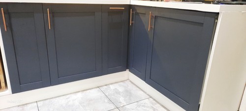 Blue modern kitchen cupboard - modern,
