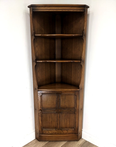 Ercol corner cabinet elm - cabinet, old